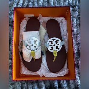 Tory Burch Miller Soft Gardenia/Zesty Lime/Sea Bubble Sandals 11